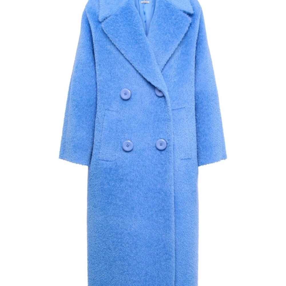 Women's Blue Double-Breasted Coat